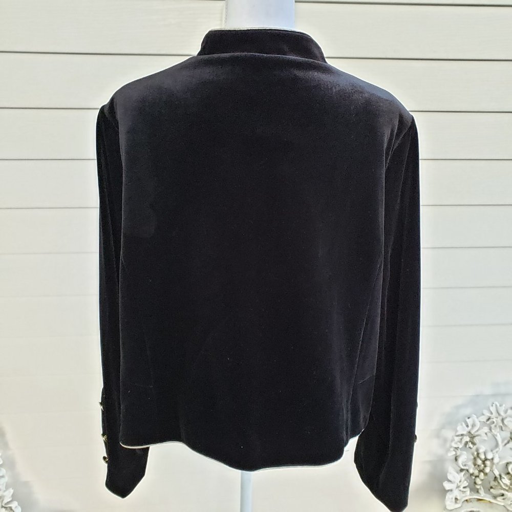 NWT Black Velvet Who What Wear Military Style Jacket - Picture 3 of 7